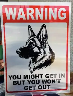 Aluminium gate Dog signage A3 silver