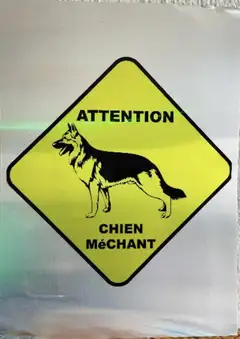 Aluminium Gate Dog Signage A3 silver
