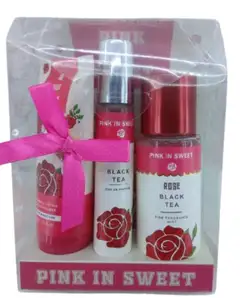 PINK IN SWEET Rose Black Tea 3in1(Fragrance Lotion 50g,Eau de Parfum 20...