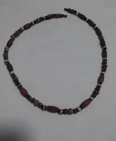 Women's Necklace, Design Wood & Beads