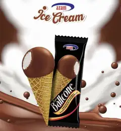 Azam super Ballcone 120ml
Vanilla flavoured ice cream in sugar cone coated with cho colate