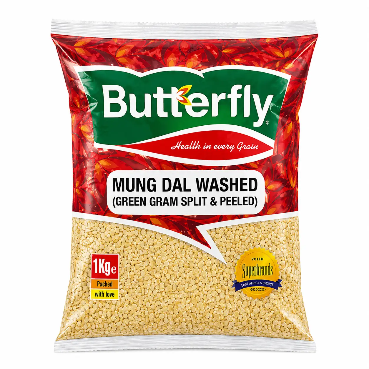 Butterfly Mung Dal Washed (Green Gram Split & Peeled) 1KG