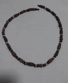 Women's Necklace, Design Wood & Beads