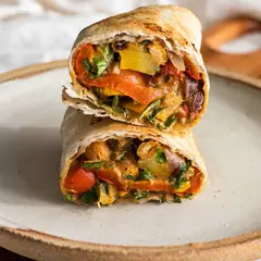 Vegan Falafel Shawarma with Chips & Sauce
