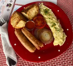 2 Eggs Omelet with Sausage & Toasted Bun