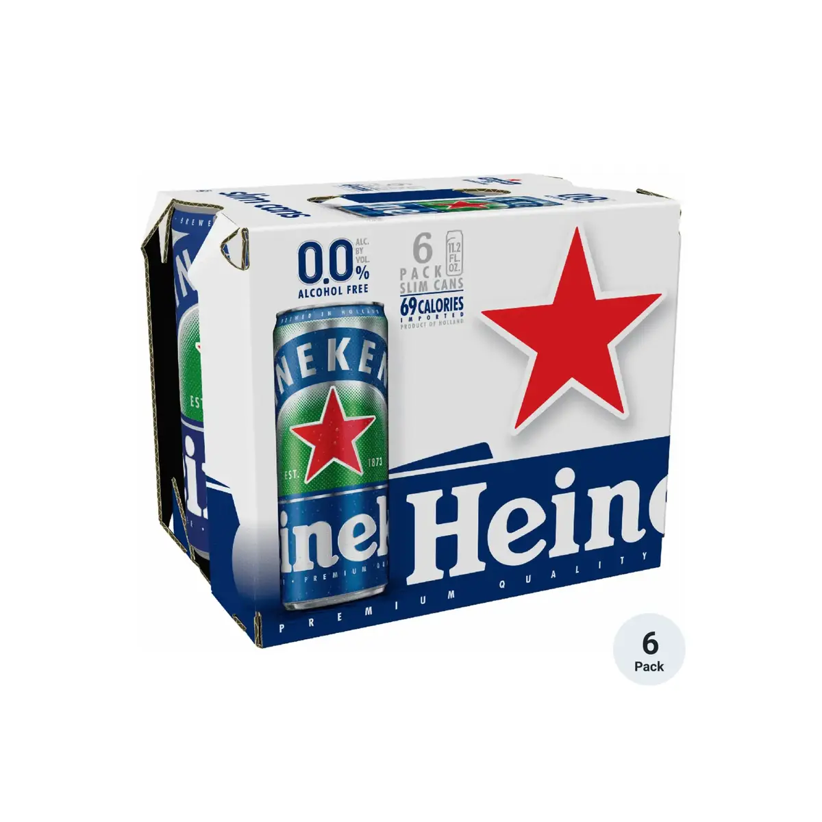 Heineken 0.0 pack of 6 bottles