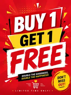 BUY 1 GET 1 FREE